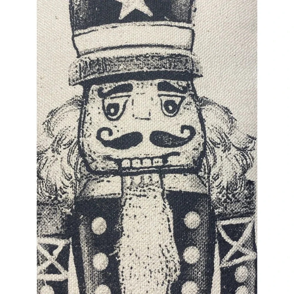 Nutcracker Artisan Pillow Screen Printed By Hand Natural Cotton Canvas Decor USA